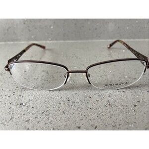 Jones New York J460 Matte Brown Half Rim Metal Eyeglasses Frames 52-17-135mm